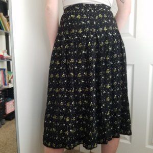 Vintage Mid-Calf floral Skirt Meduim
